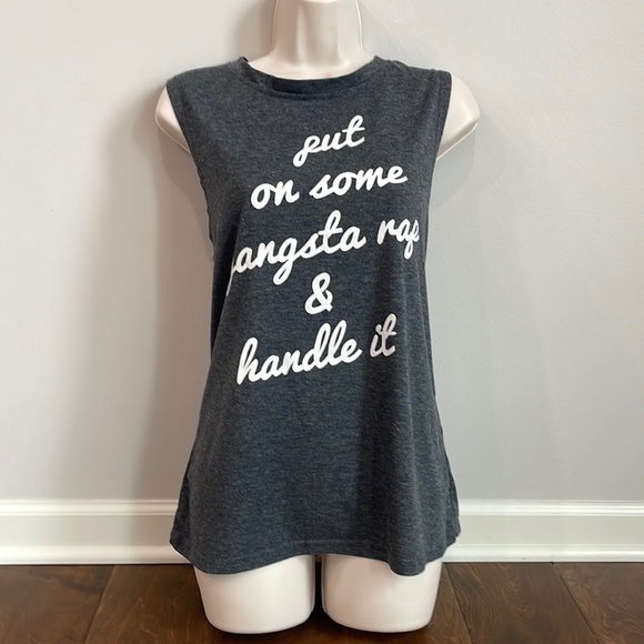 Gangsta Rap Dark Gray Sleeveless Shirt - Picture 1 of 5